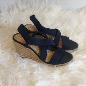 Merona Navy Sling Wedges